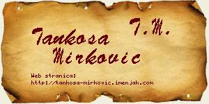 Tankosa Mirković vizit kartica